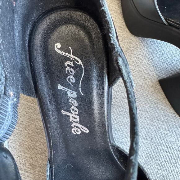 Free People Gwen Platform Mary Janes Black Shoes Boho Sz 8.5 - Picture 10 of 13